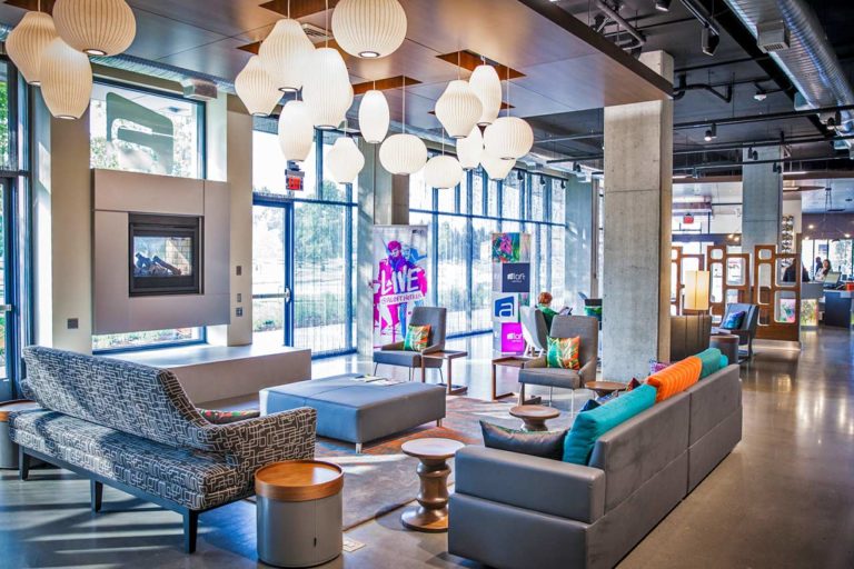 Aloft Hotel lobby in Hillsboro in Oregon's Tualatin Valley, Oregon hotels